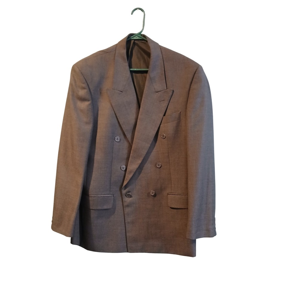 Alexandre of England Mens Double Breasted Blazer Jacket Charcoal Gray 44R